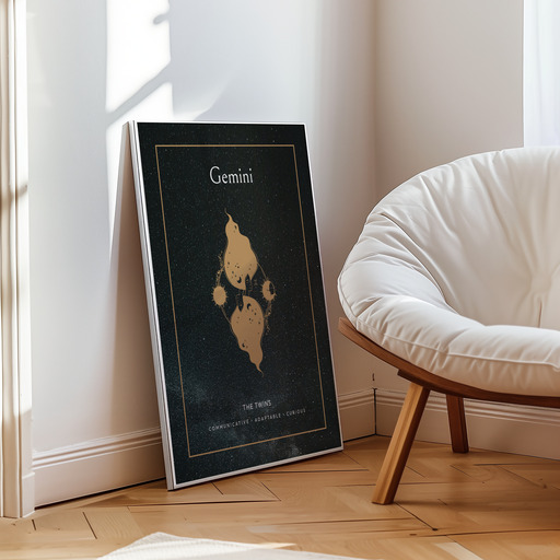 Gemini in Block Print - Custom Zodiac Sign Poster 9