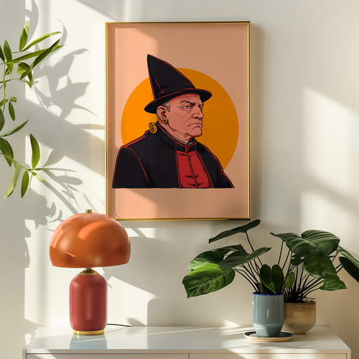 The Hierophant in Vibrant Grunge Print - Custom Tarot Card Poster 9