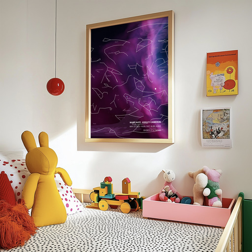 Newborn Twins Poster in Nebula - Celestial Map 10