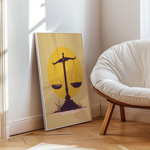 Libra in Vibrant Grunge Print - Custom Zodiac Sign Poster 10