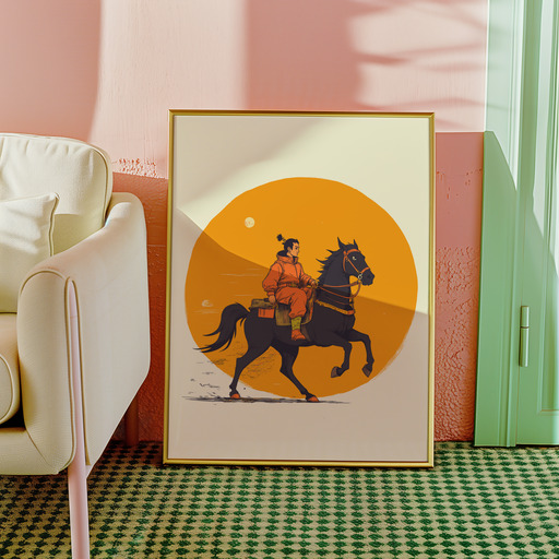 The Chariot in Vibrant Grunge Print - Custom Tarot Card Poster 10