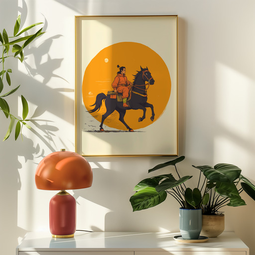 The Chariot in Vibrant Grunge Print - Custom Tarot Card Poster 9