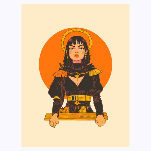 The High Priestess in Vibrant Grunge Print - Custom Tarot Card Poster 6
