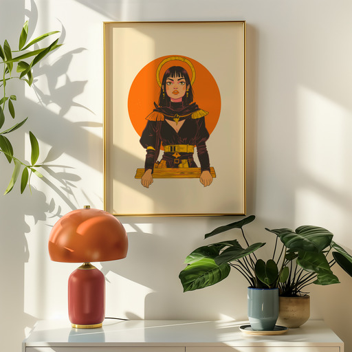 The High Priestess in Vibrant Grunge Print - Custom Tarot Card Poster 9