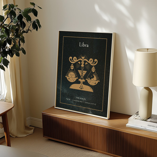 Libra in Block Print - Custom Zodiac Sign Poster 11