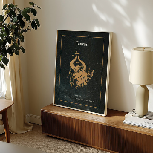 Taurus in Block Print - Custom Zodiac Sign Poster 11