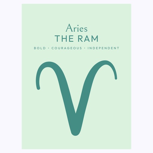 Aries in Wavy Paintbrush Print - Custom Zodiac Sign Poster 6