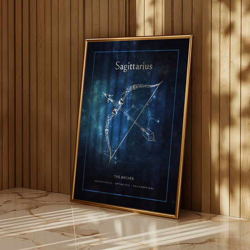 Sagittarius in Embellished Outline Print - Custom Zodiac Sign Poster 10