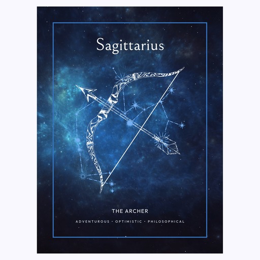 Sagittarius in Embellished Outline Print - Custom Zodiac Sign Poster 6