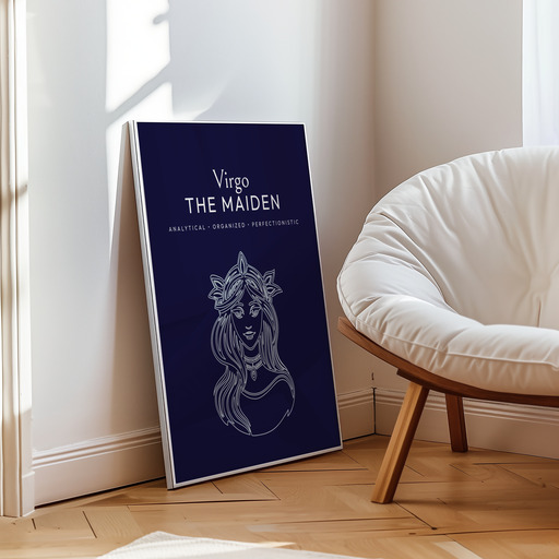 Virgo in Fine Line Print - Custom Zodiac Sign Poster 10