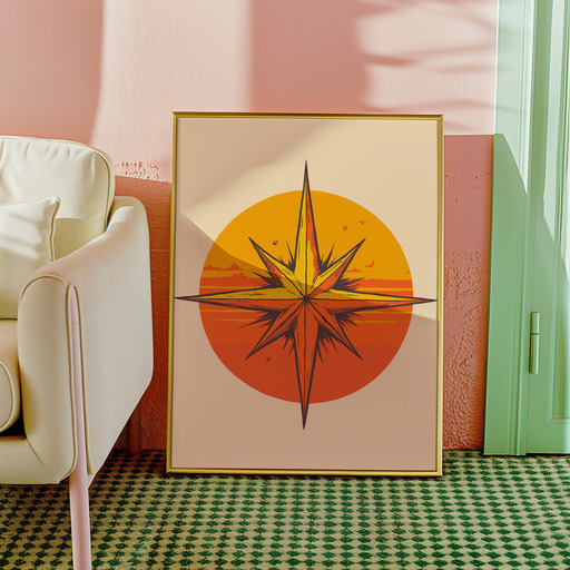 The Star in Vibrant Grunge Print - Custom Tarot Card Poster 10