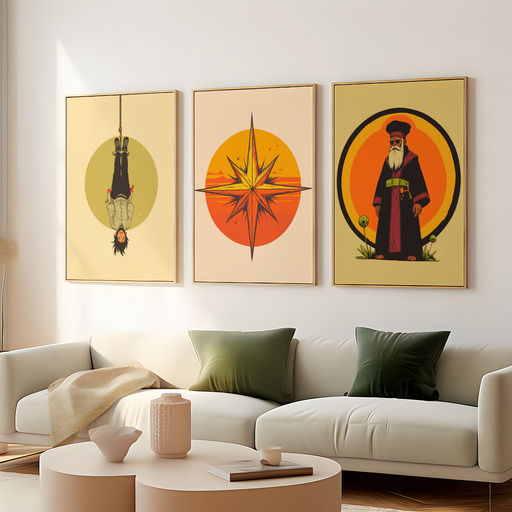 The Star in Vibrant Grunge Print - Custom Tarot Card Poster 8