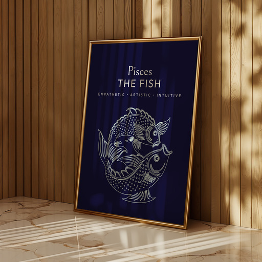 Pisces in Fine Line Print - Custom Zodiac Sign Poster 11