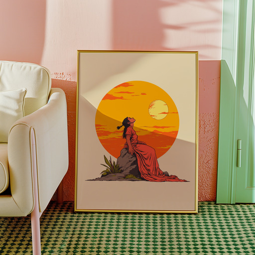 The Sun in Vibrant Grunge Print - Custom Tarot Card Poster 10