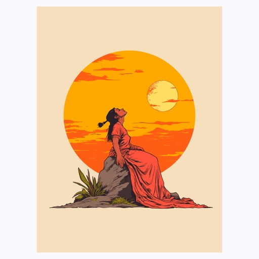 The Sun in Vibrant Grunge Print - Custom Tarot Card Poster 6