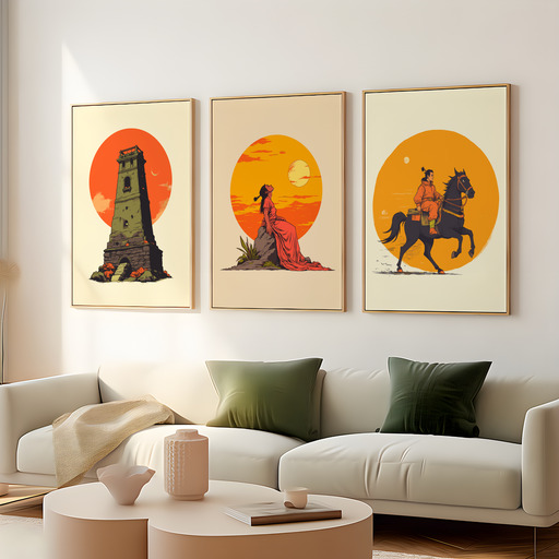 The Sun in Vibrant Grunge Print - Custom Tarot Card Poster 8