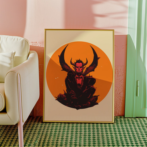 The Devil in Vibrant Grunge Print - Custom Tarot Card Poster 10
