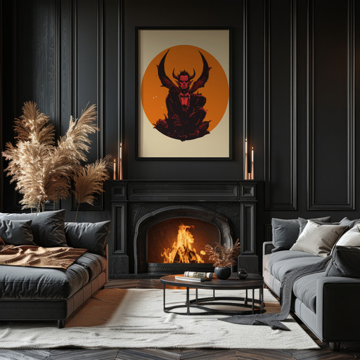 The Devil in Vibrant Grunge Print - Custom Tarot Card Poster 11