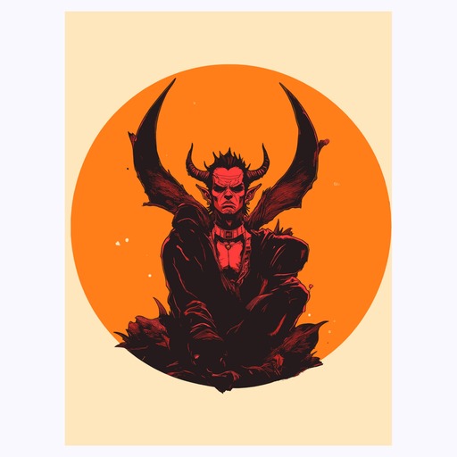 The Devil in Vibrant Grunge Print - Custom Tarot Card Poster 6