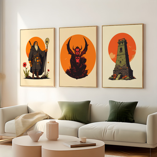 The Devil in Vibrant Grunge Print - Custom Tarot Card Poster 8