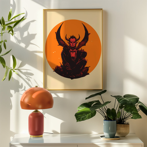 The Devil in Vibrant Grunge Print - Custom Tarot Card Poster 9