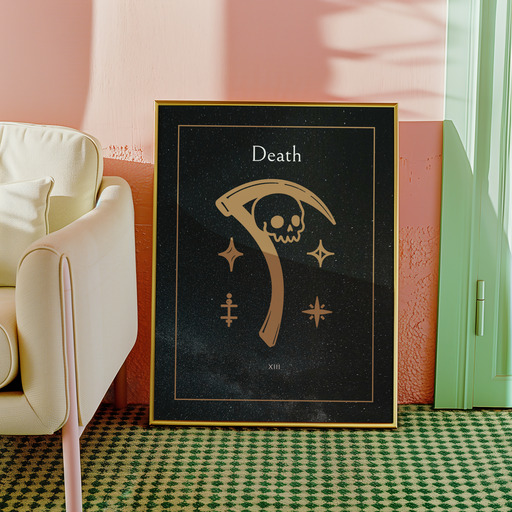 Death in Block Print - Custom Tarot Card Poster 10