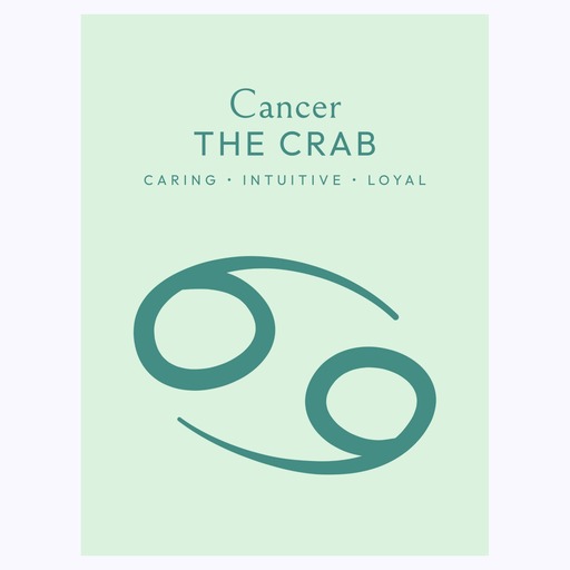Cancer in Wavy Paintbrush Print - Custom Zodiac Sign Poster 6