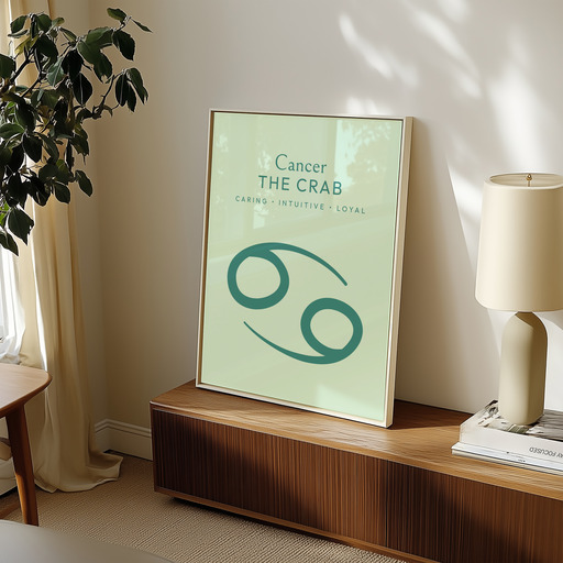 Cancer in Wavy Paintbrush Print - Custom Zodiac Sign Poster 9