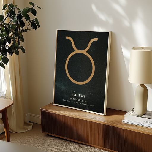 Taurus in Simple Sharp Print - Custom Zodiac Sign Poster 11