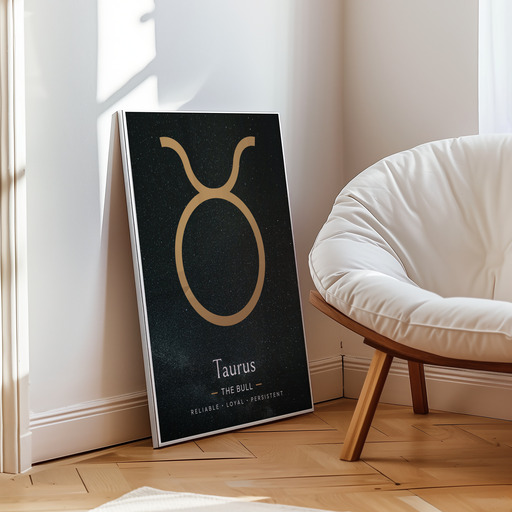 Taurus in Simple Sharp Print - Custom Zodiac Sign Poster 9