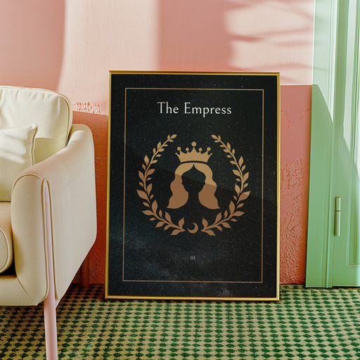The Empress in Block Print - Custom Tarot Card Poster 10