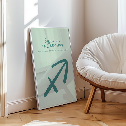 Sagittarius in Wavy Paintbrush Print - Custom Zodiac Sign Poster 9
