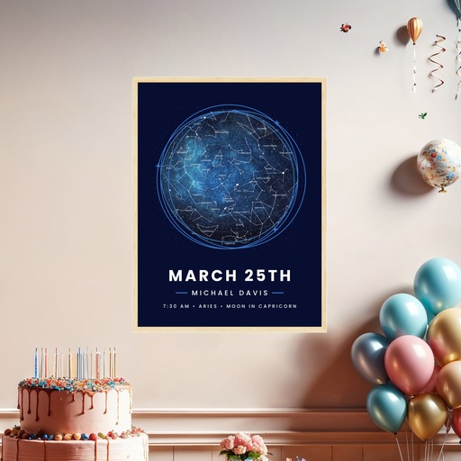 The Day you Were Born Poster - Starry - Celestial Map 8