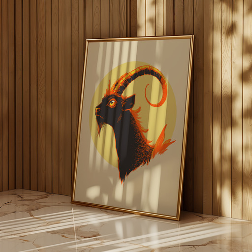 Capricorn in Vibrant Grunge Print - Custom Zodiac Sign Poster