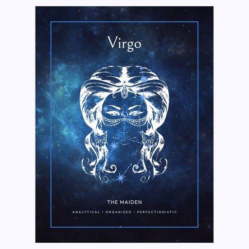 Virgo in Embellished Outline Print - Custom Zodiac Sign Poster 6