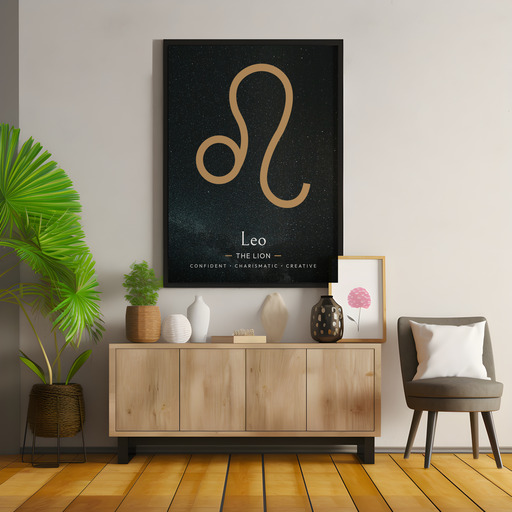 Leo in Simple Sharp Print - Custom Zodiac Sign Poster 10