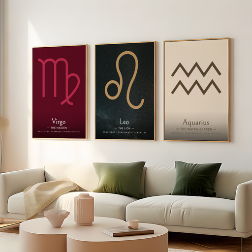Leo in Simple Sharp Print - Custom Zodiac Sign Poster 8