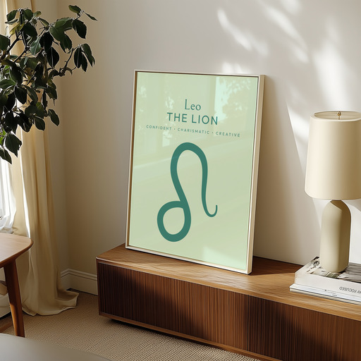 Leo in Wavy Paintbrush Print - Custom Zodiac Sign Poster 9