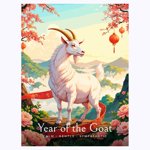 Goat in Enchanted Surrealism Print - Custom Chinese Zodiac Poster 6