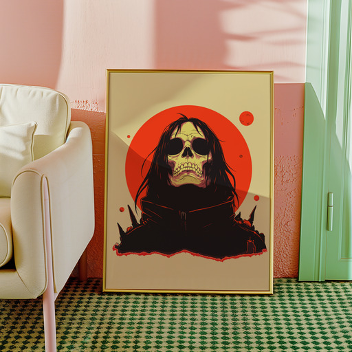 Death in Vibrant Grunge Print - Custom Tarot Card Poster 10