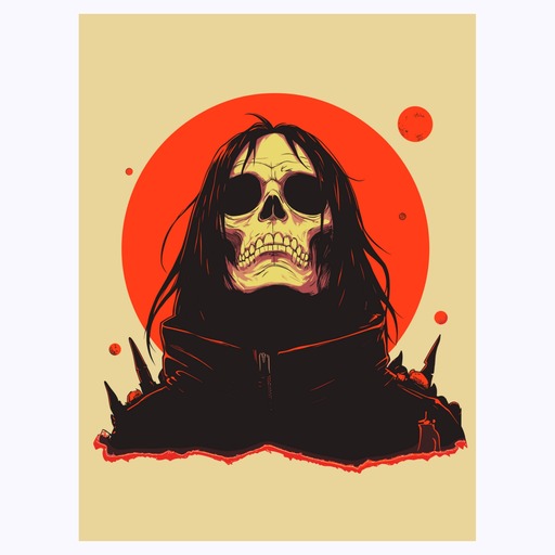 Death in Vibrant Grunge Print - Custom Tarot Card Poster 6
