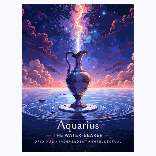Aquarius in Enchanted Surrealism Print - Custom Zodiac Sign Poster 6