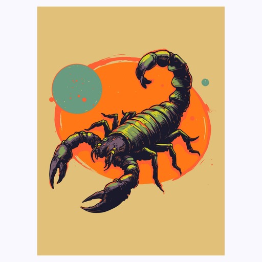 Scorpio in Vibrant Grunge Print - Custom Zodiac Sign Poster 6