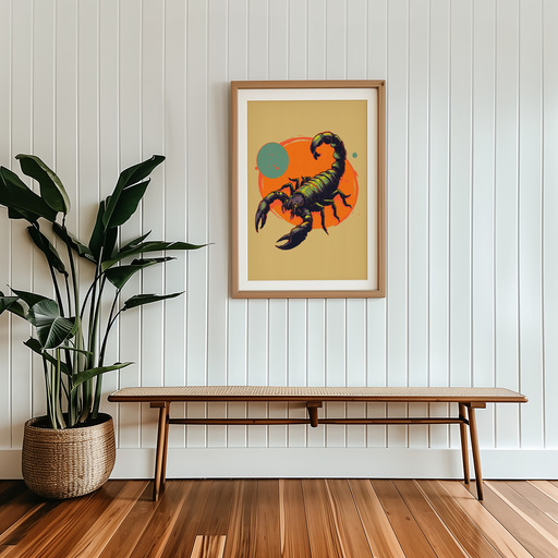 Scorpio in Vibrant Grunge Print - Custom Zodiac Sign Poster 9