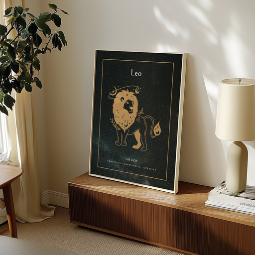 Leo in Block Print - Custom Zodiac Sign Poster 11