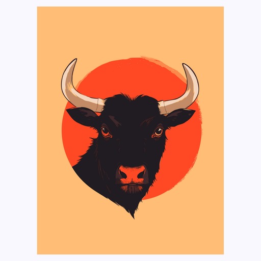 Taurus in Vibrant Grunge Print - Custom Zodiac Sign Poster 6