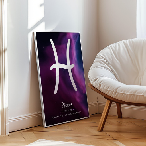 Pisces in Curvy Print - Custom Zodiac Sign Poster 10