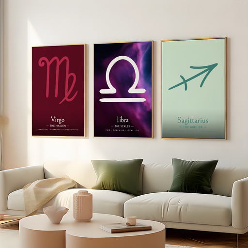Libra in Curvy Print - Custom Zodiac Sign Poster 8