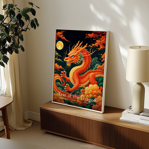Dragon in Enchanted Surrealism Print - Custom Chinese Zodiac Poster 11