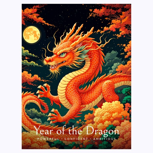 Dragon in Enchanted Surrealism Print - Custom Chinese Zodiac Poster 6